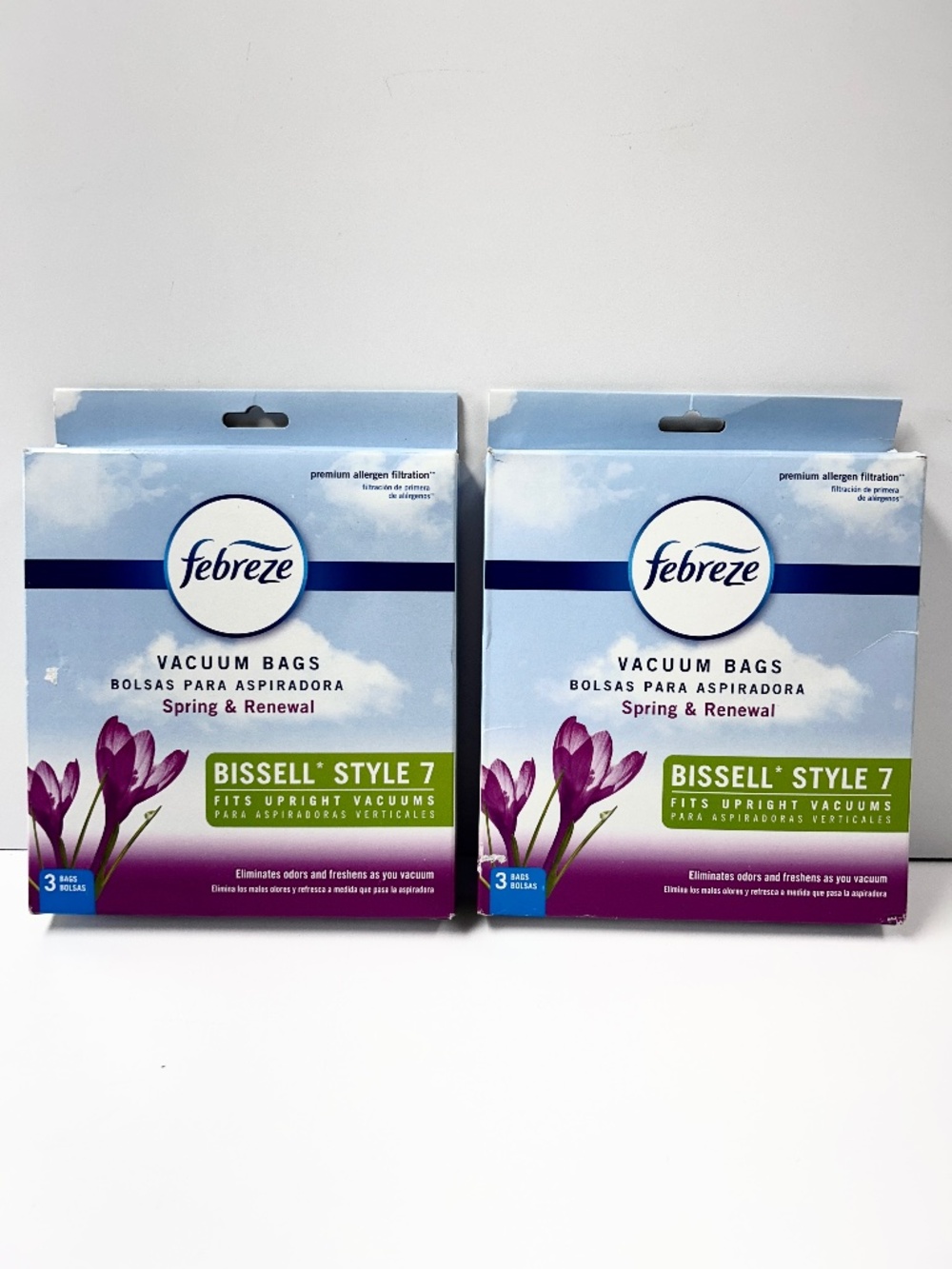 Lot of 2 Sealed Febreze Bissell Style 7 Vacuum (6 Bags) Spring & Renewal Upright
